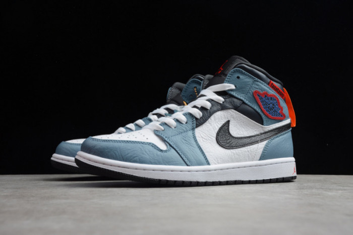 Facetasm x Jordan 1 Mid Fearless Blue White  CU2802-100
